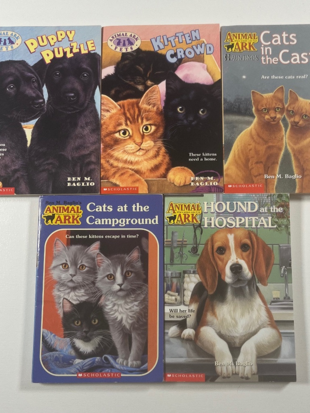 Lot of 5 Animal Ark Kids Paperback Books by Ben M. Baglio Cats & Dogs